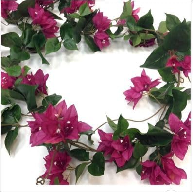 Image of Nutts Artificial Bougainvillea Silk Vines Creepers Hanging Flower Garland for Wedding & Home Decoration, Flower Garland (1, Purple)