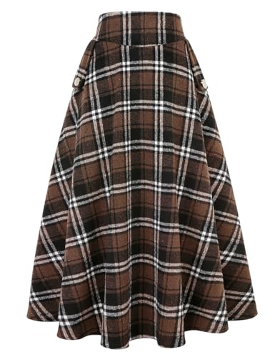 Long Plaid Skirts for Women 2023 Fall Fashion Outfits Winter