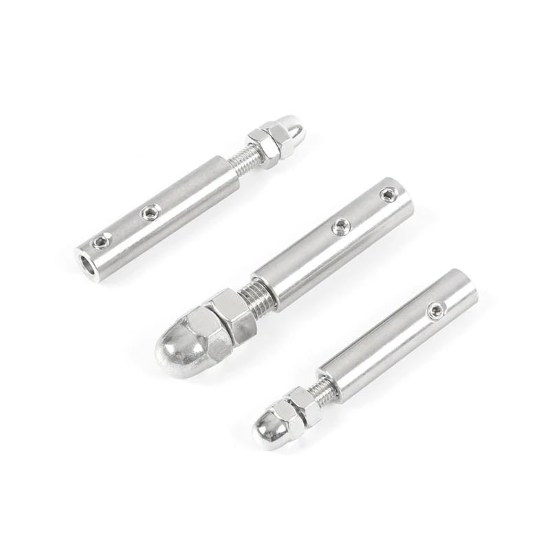 Morsetti per Fune 32 Pezzi Cavo ringhiera Fune Metallica 3 mm 1/8'' Perno filettato Tensione terminale Raccordo Morsetto a Croce con bulloni a Vite Morsetti per I Cavi