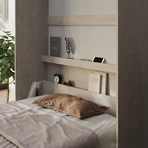 SMARTBett Schrankbett Standard 90x200 120x200 140x200 160x200 Bettschrank Wandbett Beton/Eiche Sonoma 120 Vertikal – Bild 8