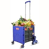 360 ° Rotation: Beim Drehen oder Ändern von Wegbeschreibungen auf holprigen Bürgersteigchen können Sie den Warenkorb leichter rollen, und das große Hinterrad ermöglicht es Ihnen, Treppen ohne Probleme zu erklimmen.Es kann Komfort für Wäschekörbe, verschiedene Lastwagen, Werkzeugspeicher usw. bieten, um Zeit und Energie zu sparen und das Leben bequemer zu machen.