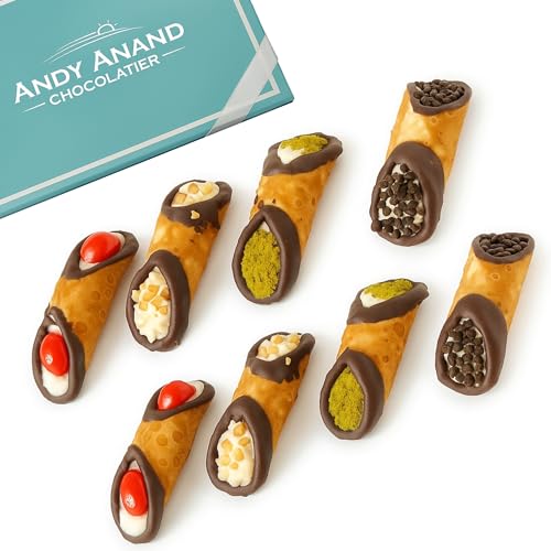 Andy Anand Fresh Chocolate Cannoli,8 Flavors, Made in Italy Dessert by world famous La Pasticceria,...