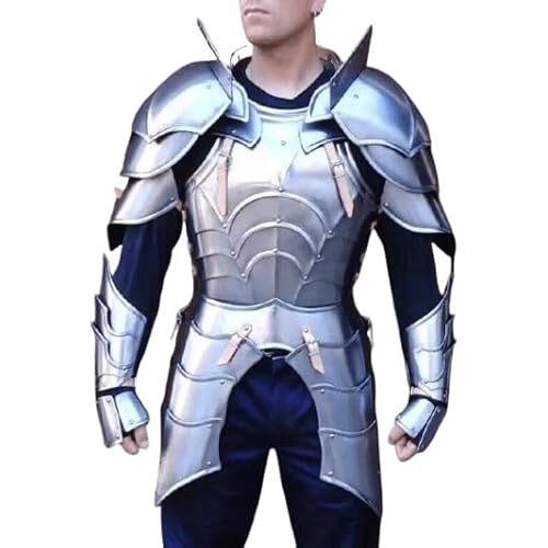 Medieval Steel Cuirass Chest Plate Armor | Adjustable Straps | Renaissance Reenactment Costume | LARP Functional Body Armor for Cosplay & Stage Use | Knight Breastplate for Adults