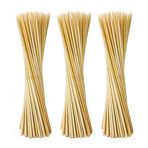 OZSTOCK 100/200/300PCS Bamboo BBQ Skewers 25CM – 2.8MM Thick Natural Wooden Sticks for Grilling, Kabobs, Meat, Veggies, Marshmallows – Disposable Eco-Friendly Barbecue Skewers (300)
