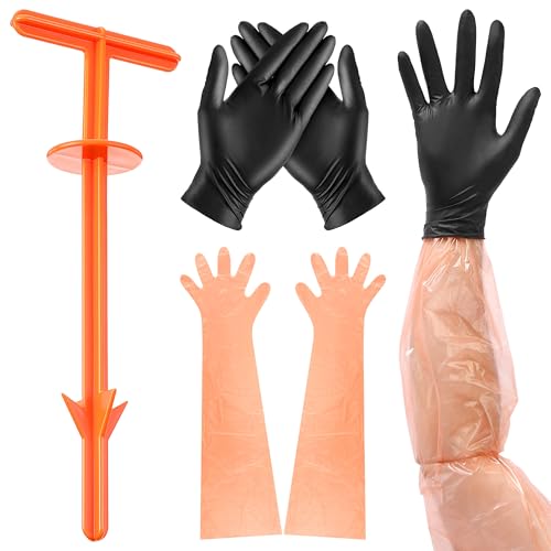 Tellingyou Field Cleaning Tool with Field Dressing Gloves, Big Game Dressing Tool Combo Pack, Deer Processing 6 Pack Long and Short Gut Gloves for Deer Gutting, Deer Cleaning Kit Hunting Accessories