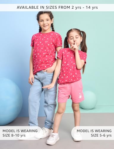 Image of Amazon Brand - Symbol Girls 100% Cotton Graphic Printed Half Sleeves Regular fit T-Shirt