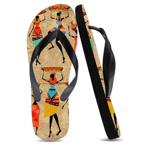 Flip Flop Slippers Women Men Beach Waterproof Rubber Non-Slip Comfortable Cushion Walking Flat Thong Sandals Yoga Mat Vacation Pool Bathroom Shower Shoes Casual Summer Two-Tone Slippers