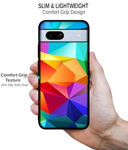 Image of Colorful Pattern Design Premium 2D Printed Metal Back Case Cover for Google Pixel 7A 5G