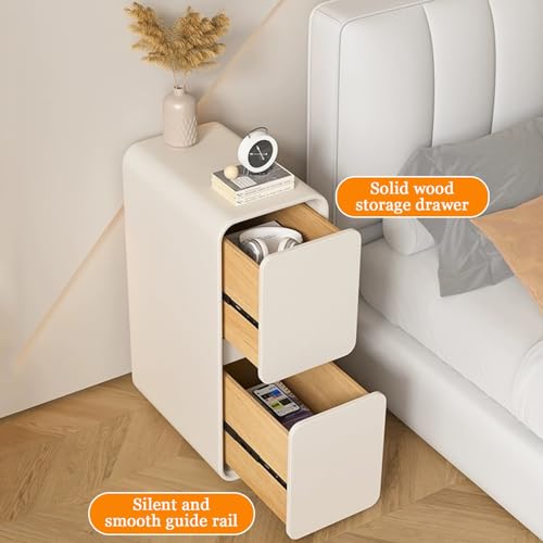Table d'appoint de lit en bois et cuir pour chambre moderne - 5
