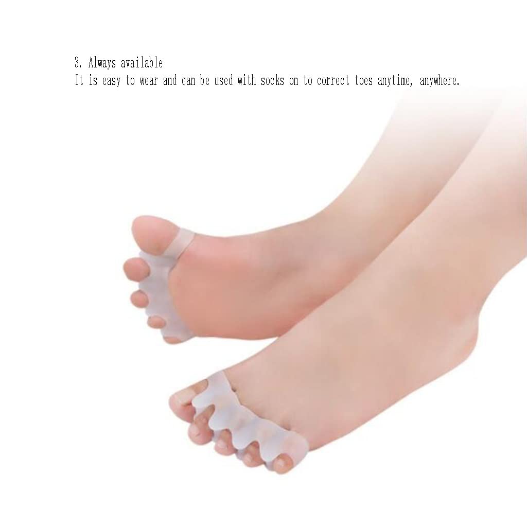 Zehenglätter, Gel-Zehenspreizer, Mittelfußpolster, Gel-Glätteisen für überlappende Zehen, Ballenkorrektur, Hallux-Valgus-Vorfuß-Schmerzlinderung