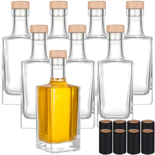 Image of Square Glass Liquor Bottles, 8 Oz