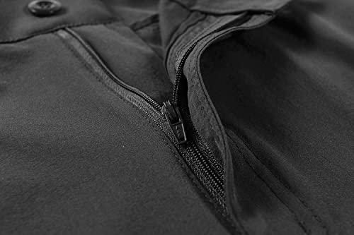 Diliba Mens Hiking Shorts Quick Dry Lightweight Stretch Elastic Waist Relaxed Fit Cargo Shorts For Men With 6 Pockets Black #TOP3