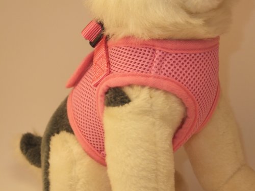 Snazzi Pet Soft Mesh Comfy Step In Dog Vest Harness Tiny Xs Small Med Dogs 2-16 Lbs Teacup Mini Toy Puppy (Baby Pink, Lg 16"-17.5" 9-12 Lbs) #TOP4
