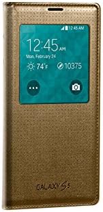 Samsung Galaxy S5 S View Flip Cover Case - Retail Packaging - Copper Gold