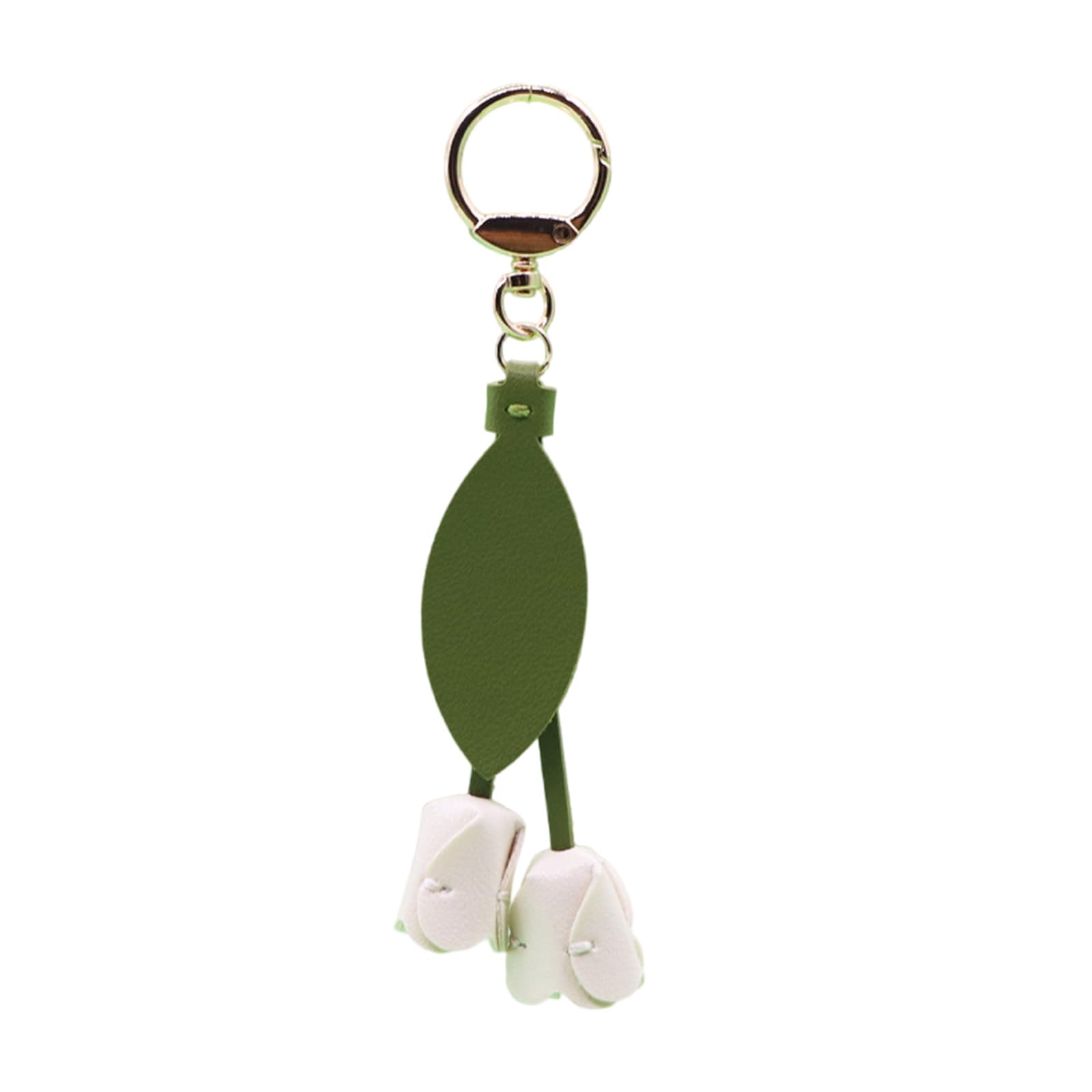 Baodss Stylish Tulips Keychain PU Leather Alloy Sturdy Accessory Elegant Floral Rings For Bags Backpacks