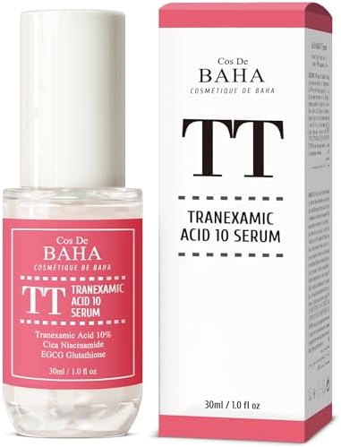 Cos De BAHA Tranexamic Acid 10% Facial Serum 1 Fl Oz - EGCG, Glutathione & Niacinamide Brightening Serum for Dark Spots, Uneven Tone & Dull Skin (30 ml)