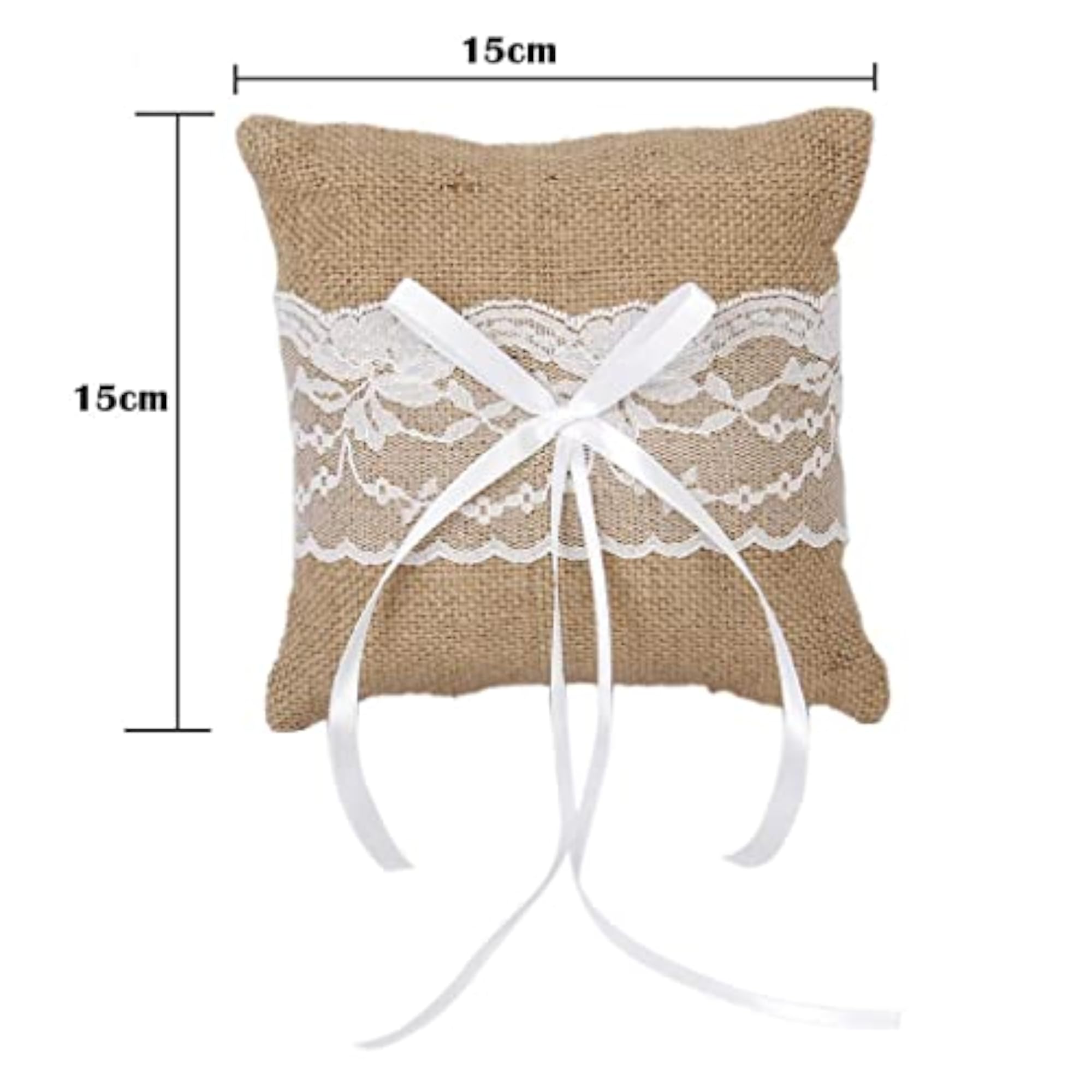 Rustic Wedding Ceremony Lace Flower Basket with Ring Bearer Pillow
