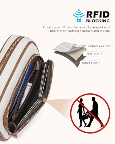 CHOLISS Quilted Crossbody Bags for Women RFID Vegan Leather Travel Purse Small Shoulder Handbags with Built in Wallet3