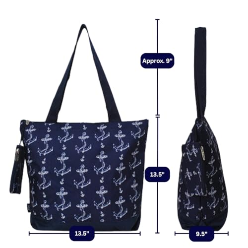 Image of NGIL Medium Top Zipper Closure Canvas Tote Bag with Attached Matching Coin Purse For Moms and Nurses