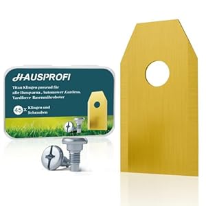 HAUSPROFI 45x Titan Messer Ultrascharfe Ersatzklingen Geeignet für alle Husqvarna Gardena Yard Force Mähroboter Universal Ersatzmesser Inkl. 45 Schrauben