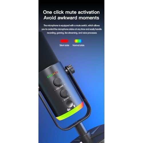 Microphone dynamique USB RGB pour PC et streaming de podcasts