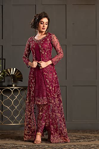 Indian Salwar Kameez for Women Embroidered Long Jacket Style Suit with Pant & Inner Bollywood Style Anarkali Set3