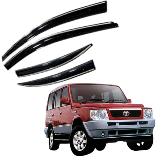 Image of CAR SAAZ Chrome Line Door Visor for Sumo victa (2004-2011)(Set of 4Pcs) | Rain Guard | Wind Deflector