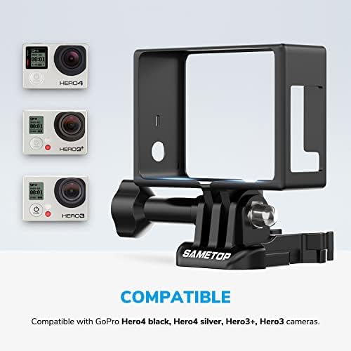 Sametop Frame Mount Housing with Lens Cover Compatible with GoPro Hero 4, Hero 3+, Hero 3 Cameras