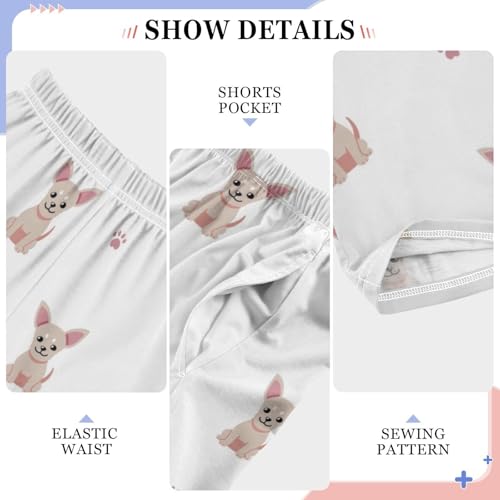 Cute Chihuahua Boys Pants Boys Athletic Pants Long Pant for Boywith Pockets Wide-Leg Size 6-14Y4