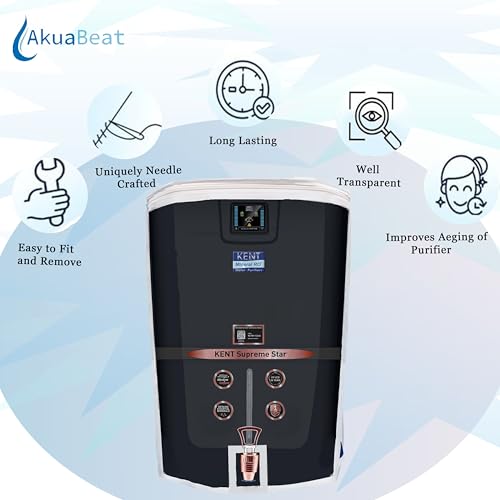 Image of Water Purifier Cover Compatible with Kent Supreme Star RO+UV+UF+TDS - Dustproof, Waterproof, Oil Stain Protection, Transparent Front, Velcro Closure, Fits Wall-Mounted /Table-Top