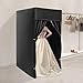 XUFOPLY Portable Clothing Store Fitting Room, Folding Fitting Room Portable Dressing Room Freestanding Foldable Changing Room with Curtain for Clothing Shops, Shopping Malls (Black)