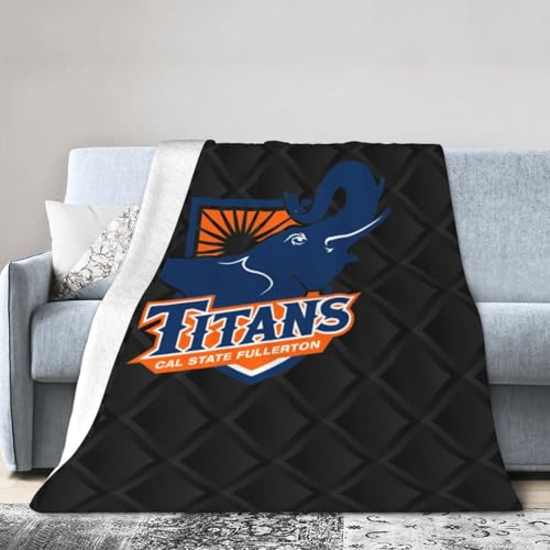 Cal State Fullerton Titans Fleece Blanket, Very Soft Microfiber Flannel Blanket for Couch Warm and Cozy for All Seasons