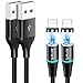 Produktbild AVIWIS Magnetisches USB Kabel [2Stück, 1m] Nylon Magnet Ladekabel USB Phone Ladekabel Compatible with Phone 8, 8 Plus, 7, 7 Plus, 6s, 6s Plus, 6, 6 Plus, 5s,5