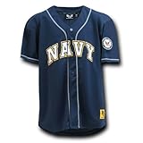 Rapid Dominance Fully Button Down Military US NAVY Logo Baseball Jersey - Navy Blue - X-Large -