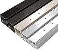 Aluminum Deck Mount Terminal Post Predrilled with 11 Holes, 37 Inch Tall (Cut to Height), Cable Railing Deck Fence (Powder Coat Black)