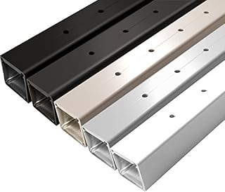 Aluminum Deck Mount Terminal Post Predrilled with 11 Holes, 37 Inch Tall (Cut to Height), Cable Railing Deck Fence (Powder Coat Black)