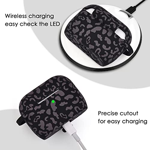 Image of Case for Airpods 3 (2021), Filoto Silicone Airpod 3rd Generation Case Cover with Bracelet Keychain, Cute Protective Case for Apple Air Pod 3 Wireless Charging Case Women(Dark Leopard)