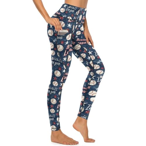 Pantalon de yoga contrôle du ventre avec poches style rétro