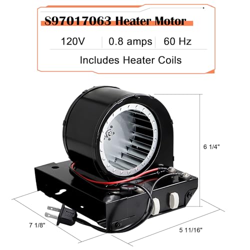 Image of Hiorucet S97017063 97017063 Motor Blower Heater Assembly for Broan Nutone Heater, 655-C 655-B 655-A 655F 655 695 HFL695 656 658 659 Heating Fan Replacement for Broan Nutone Bathroom Exhaust Fan.