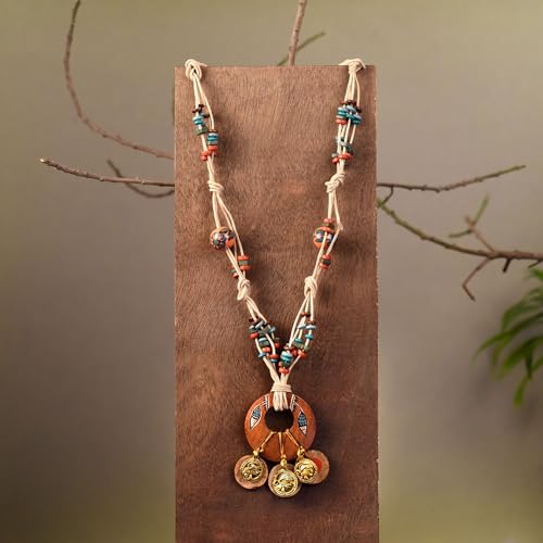 Image of AAKRITI ART CREATIONS Boho & Tribal Handcrafted Ethnic Necklace Collection | Multicolour Pendants, Mandala, Lotus & Dreamcatcher Designs | Artisan Lariat, Collar & Statement Jewelry for Women