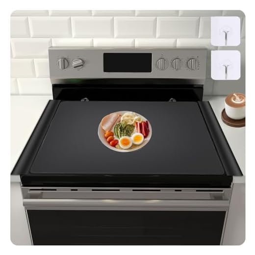 Stove Top Covers for Electric Stove - Electric Stove Cover, Heat Resistant Glass Top Stove Cover - Ceramic Cooktop Protector Washer Dryer Work Surface for Prevent Scratching with 2PCS Stove Gap Cover