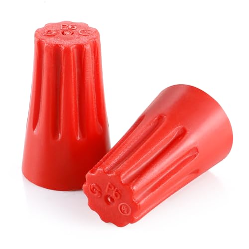 XHF UL Listed 250Pcs Red 22-10AWG Wire Connector Nuts, Wire Caps for Quick Connection Max. 2#10 w/2#12 w/2#14 Min.2#16