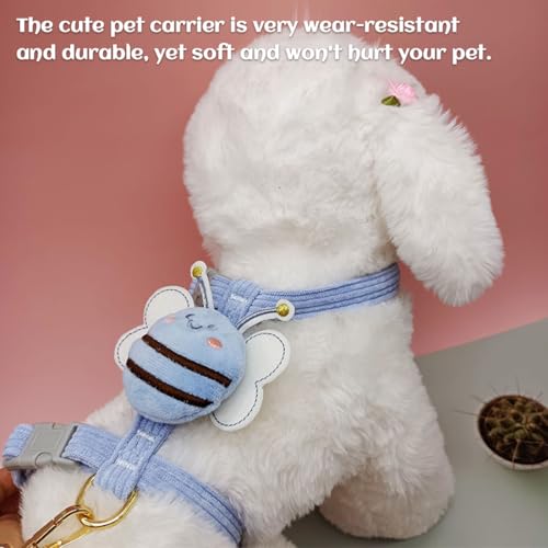 GXGM 2 Stück Verstellbares Weiches Katzengeschirr Kaninchen Geschirr mit Elastischer Leine für Kleines Tier Kitty Haustier Geschirr und Leine für Häschen Katze Little Pet Walking S