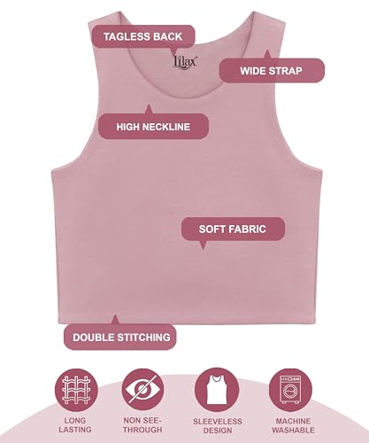 Image of Lilax Girls' Double Lined Sleeveless Basic Crop Tank Top