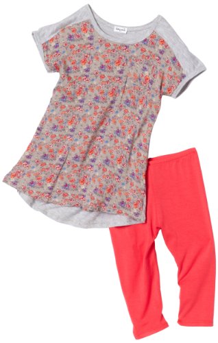 Conjunto de túnica de gasa floral con acabados de alta costura
