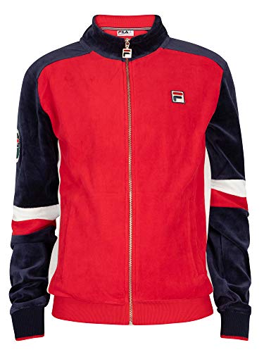 Fila Men's Camden Velour Track Jacket, Red, L #TOP6