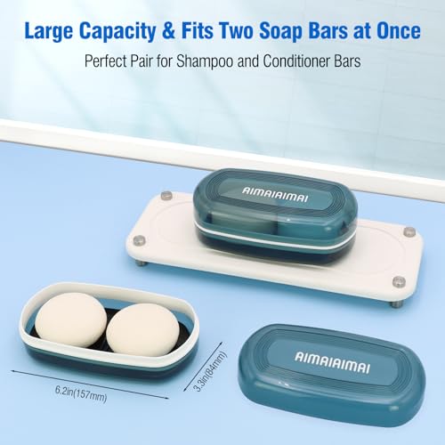 Shampoo-Bar-Holder-Travel-Soap-Container-Large-Soap-Box-Soap-Dish-with-Draining-Layer-Soap-Case-for-Bathroom-Traveling-Gym-Camping-Blue-Style-A-Large