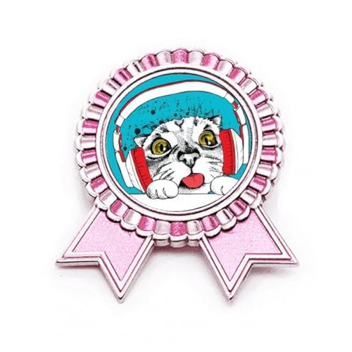Broche avec casque rouge contre les accidents pour animaux en métal rose