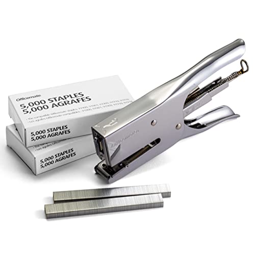 Officemate Classic Plier Stapler Bundle with 10,000 Staples, Metal, Silver (97768) by Officemate - Used condition - CA$12.46