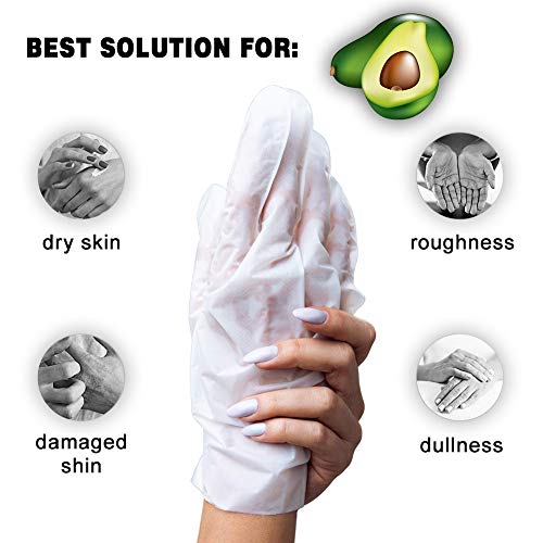 5 Pairs Mond'sub Avocado Moisturizing Hand Masks | Hydrating Gloves For Dry Hand And Dry Skin | Nourishing & Soothing & Whitening |Best Natural Skin Care Products Full With Natural Oil #TOP1